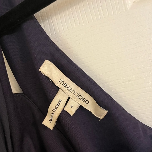 Max and Cleo Navy One Shoulder Dress Size 4 - Picture 3 of 3